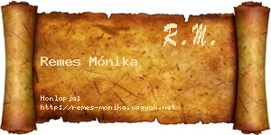 Remes Mónika névjegykártya